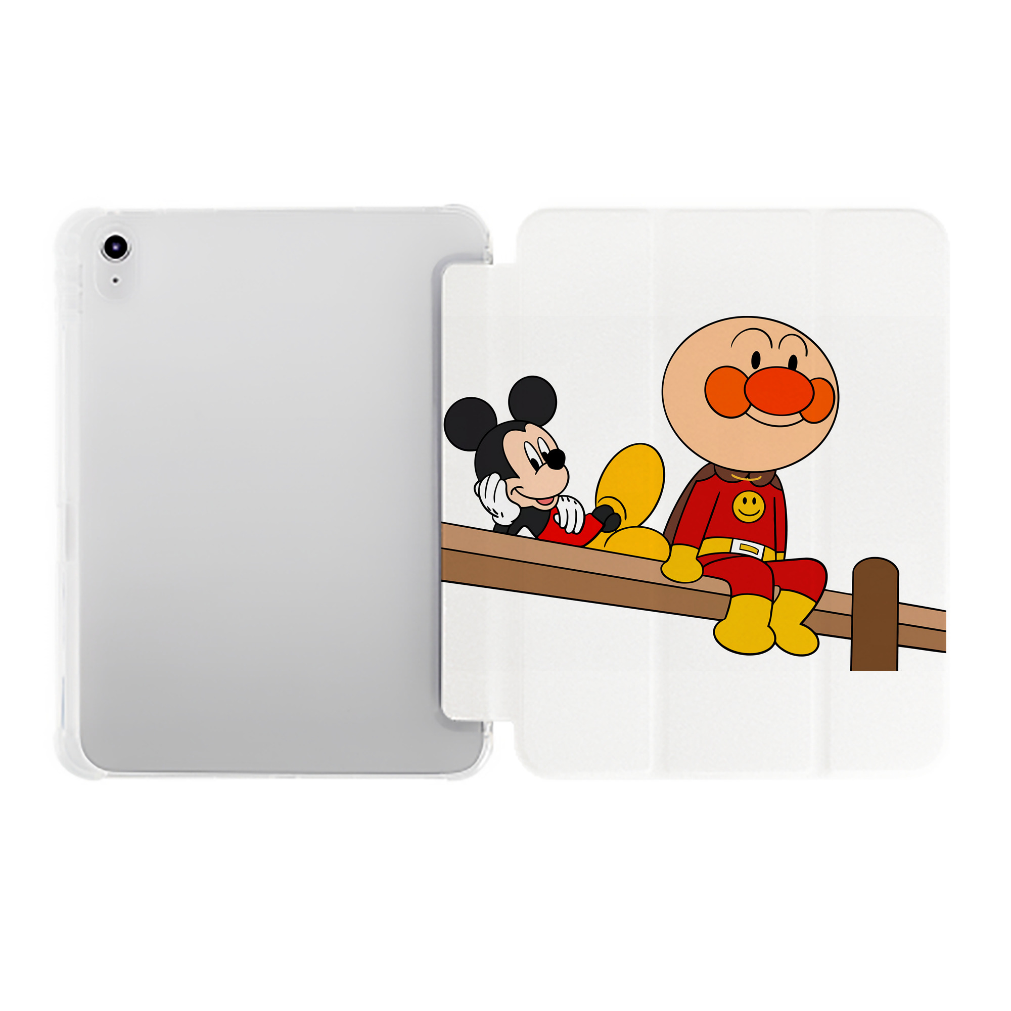 （画像用） アンパンマン Anpanman IPad ケース ペン収納付き 三つ折りスタンド PUレザー×シリコン 対応機種9.5/10.5/10.9インチ
